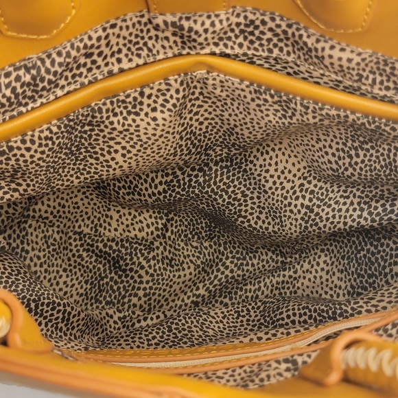 Sole Society Faux Camel Leather and Cream Rattan Circle Bag, EUC - Picture 4 of 7